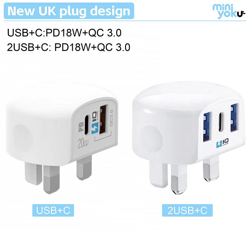 Mini yoku usb-c/2usb/c UK charger