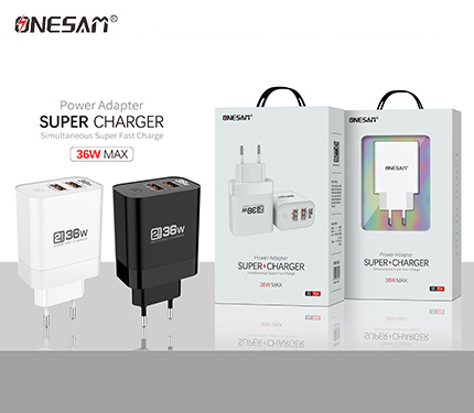 ONESAM Y04 36W max power adapter 2 usb super fast charger