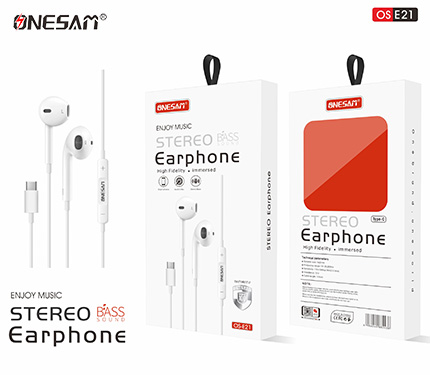 ONESAM E21 type-c bass sound stereo earphone